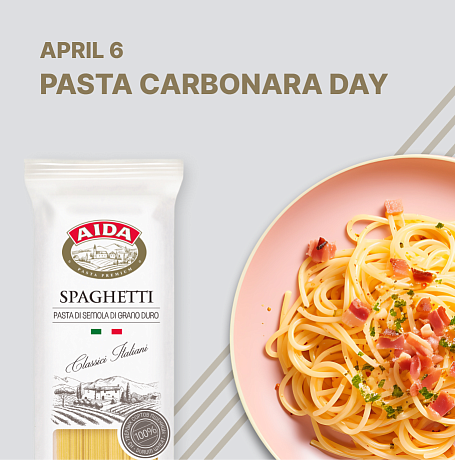 The AIDA brand celebrates Pasta Carbonara Day